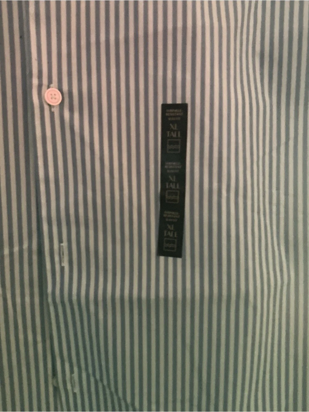 Men's Blue and White Stripe Button-Up Shirt